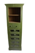 A modern pine Kitchen Unit, with open top and a series of compartmental drawers, 64cms wide x 190cms