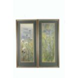 James H. Flack, Irish (1941-2018) "Bluebells," & "Daisies," a pair, watercolours, each signed