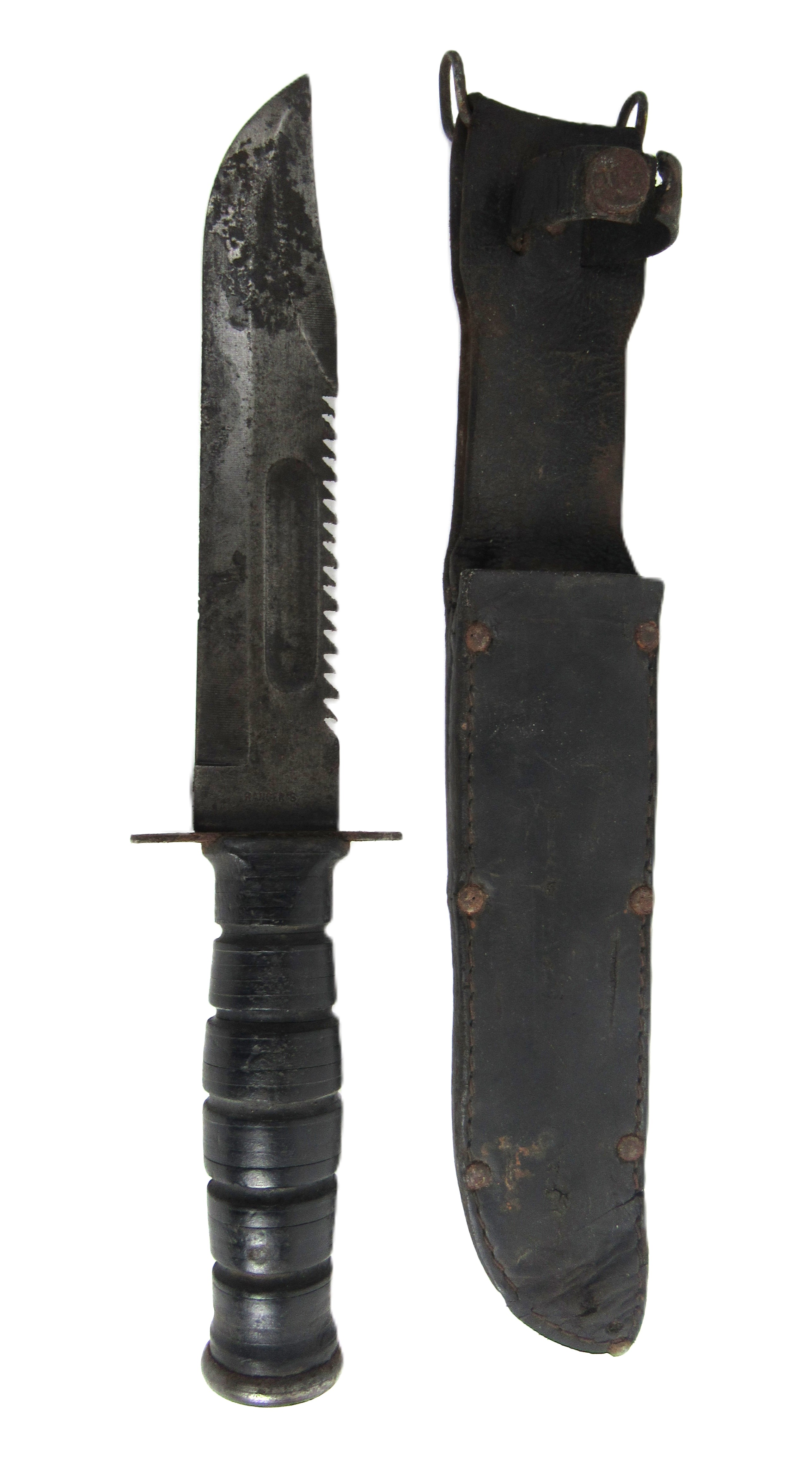 Militaria: A U.S. Army Issue Trench 'K' Bar Dagger, the blade stamped 'Rangers' in original