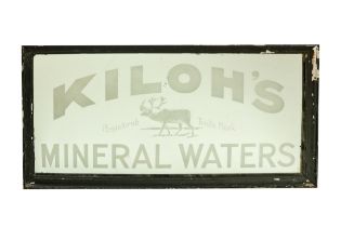 A rare large original landscape Advertisement or Branded Mirror, for 'Kilohs Mineral Waters -