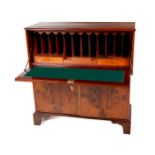 An attractive 20th Century Scottish mahogany Bureau, the top with crossbanding and ebony string