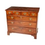 A Georgian mahogany Chest, with plain moulded top over two short and three long graduating drawers