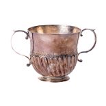 An important Irish Charles II silver two handled Porringer, by P.V., possible Dublin, with 'S'