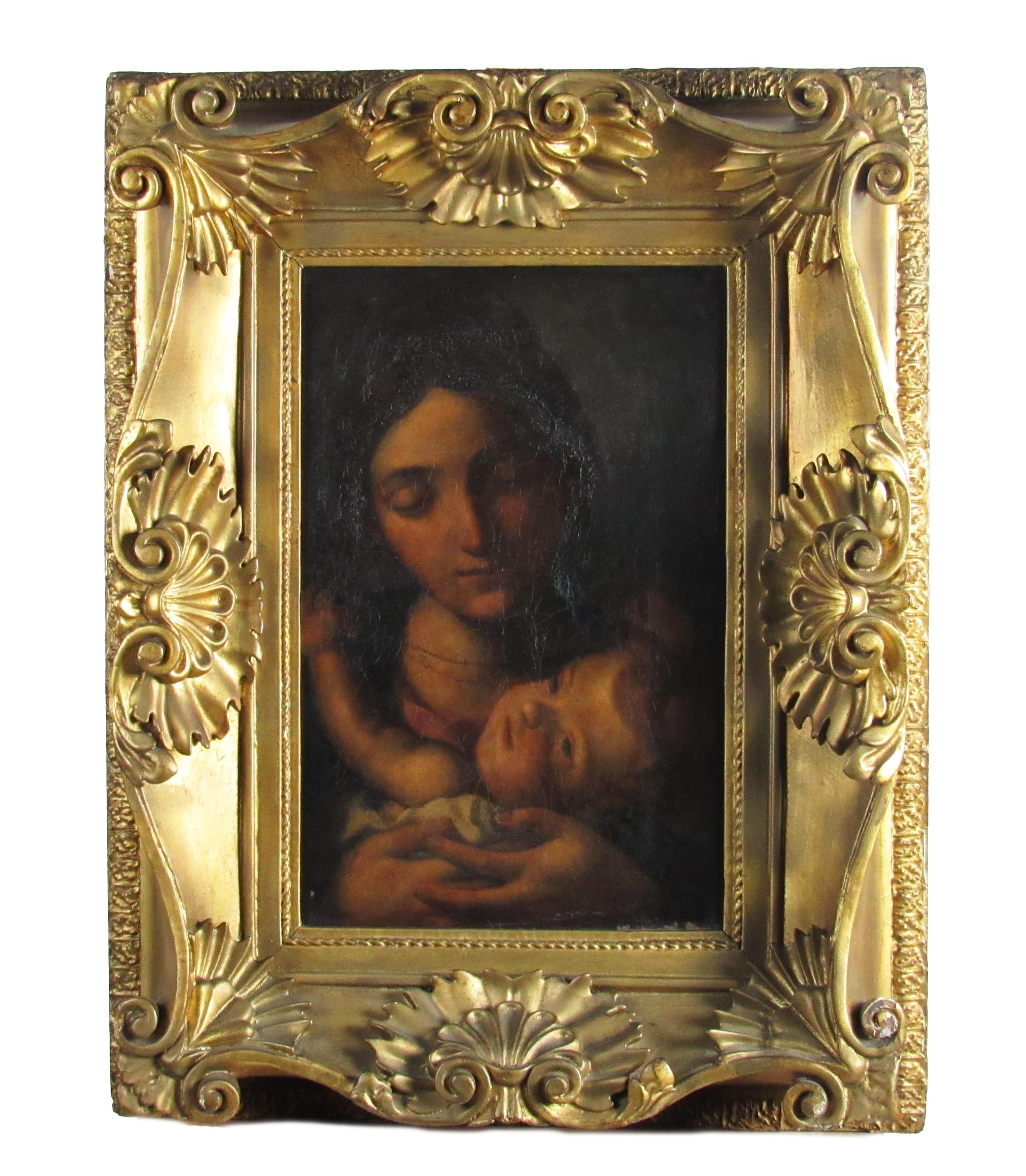 In the Manner of Giovanni Battista Salvi da Sassoferrata, Italian (1609-1685) "Madonna and Child,"