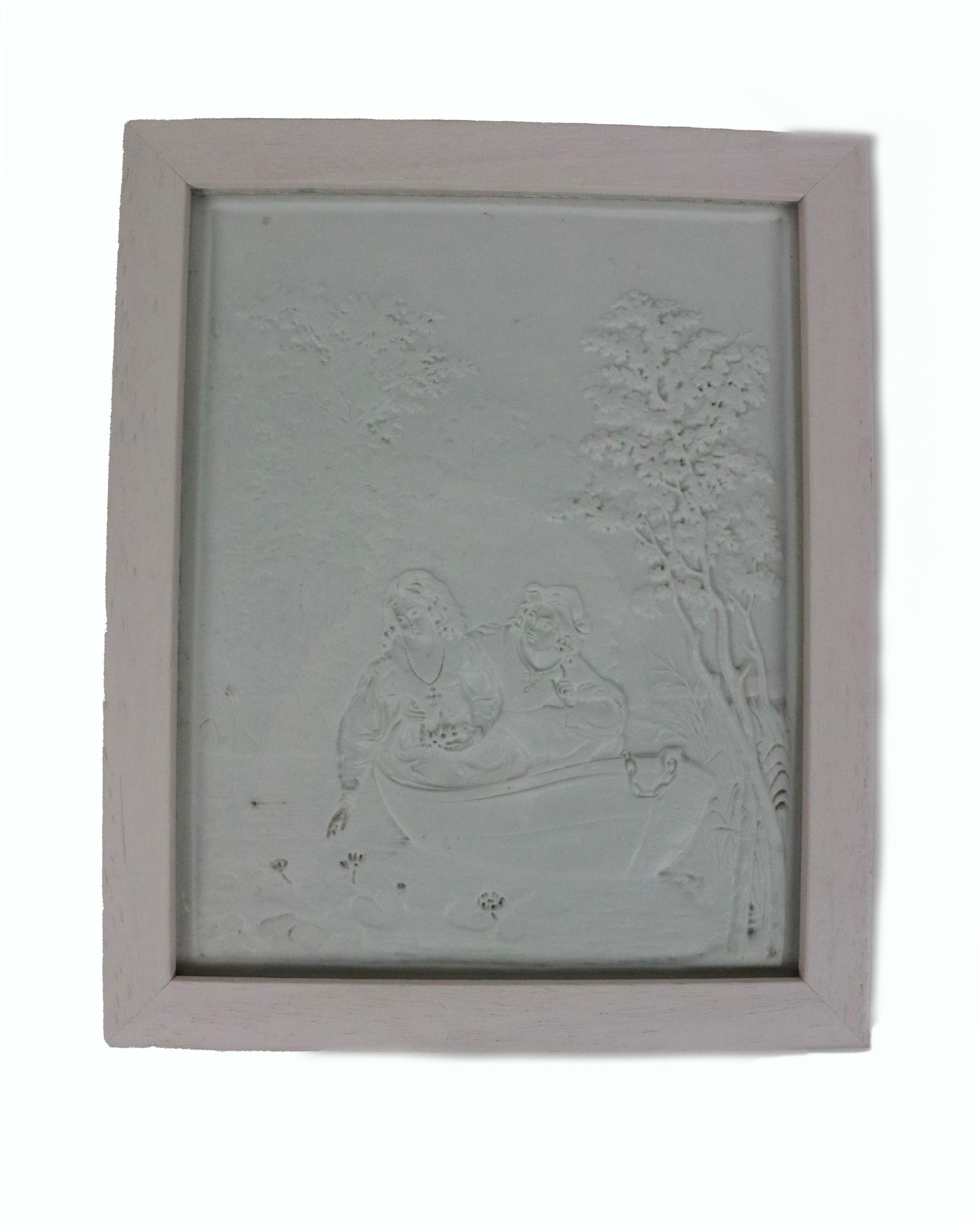 A set of 5 attractive 19th Century varied creamware translucent Panels, each after various Artists - Image 6 of 6