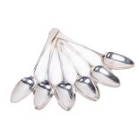 A set of 6 English silver Dessert Spoons, each crested, by William Eaton, London c. 1804, approx. 11