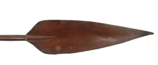 Ethnographic:  A 19th Century South Sea Island spear shaped Paddle, of shaped design with turned