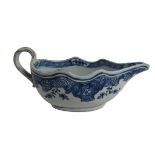 An 18th Century Chinese blue and white Sauceboat, Chien Lung (1736-1795), the interior with