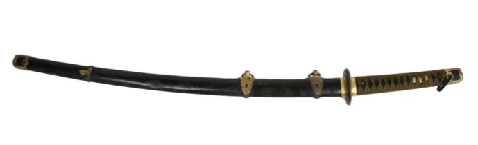 Militaria: A fine quality W.W.2 Japanese 'Katana' Naval Sword,' the handle with fish skin grip