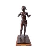 David Kresz Rubins (1902-1985) "The Artists Model," bronze, a female nude study on rectangular