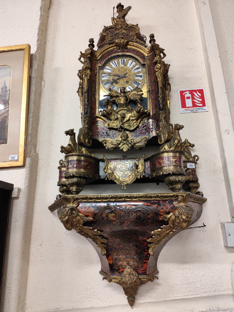 A fine quality 19th Century Louis XVI style French Boulle Bracket Clock, the top surmounted with a - Image 2 of 8