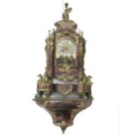 A fine quality 19th Century Louis XVI style French Boulle Bracket Clock, the top surmounted with a