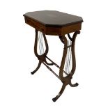 A good Edwardian inlaid and crossbanded mahogany Table, the octagonal top above a frieze drawer on