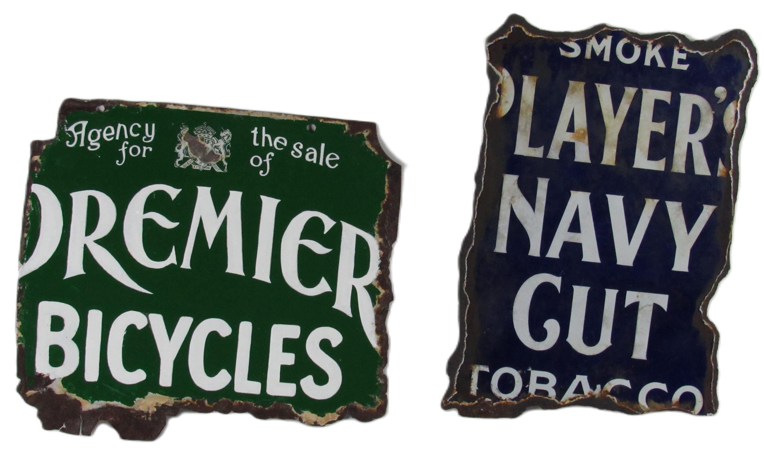 Advertisements: An original enamel and metal double sided Smoke Players Navy Cut Tobacco, with - Image 2 of 2