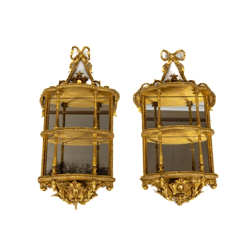 A pair of attractive 19th Century gilt and gesso three tier mirror back Wall Brackets, in the