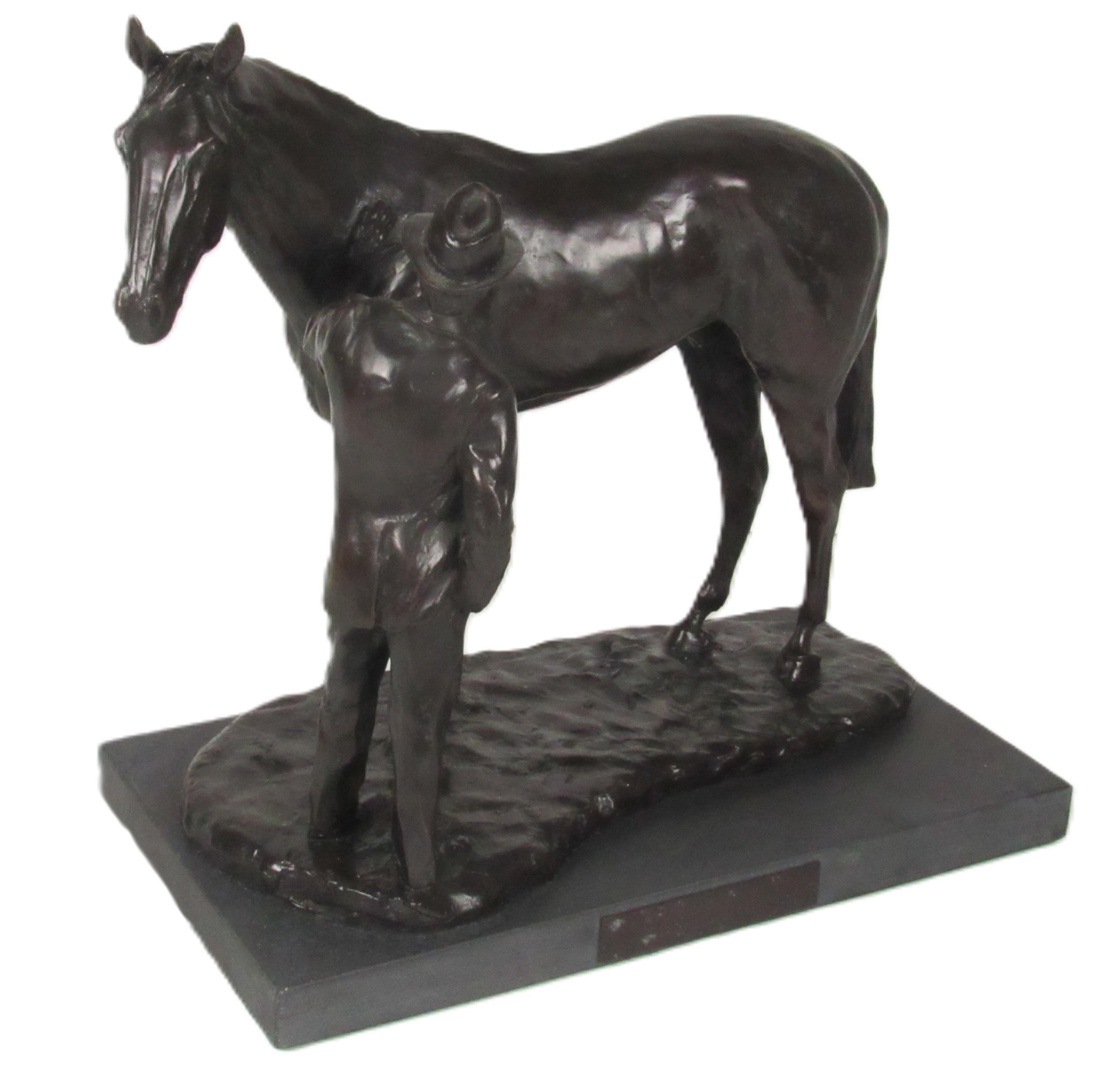 Emma McDermott, Irish - Contemporary "Vincent O'Brien and Nijinsky," bronze, approx. 36cms high x