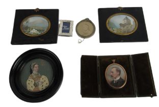 **WITHDRAWN** Miniatures: "Portrait of a Gentleman (side profile) with moustache,
