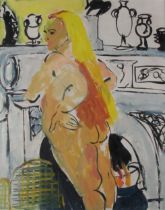 Elizabeth Cope, Irish (b. 1952) "Bib," O.O.B., Nude Study, approx. 76cms x 61cms (30" x 24"),