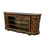 A 19th Century brass inlaid boulle Credenza, of breakfront outline with dark grey slate top,(as