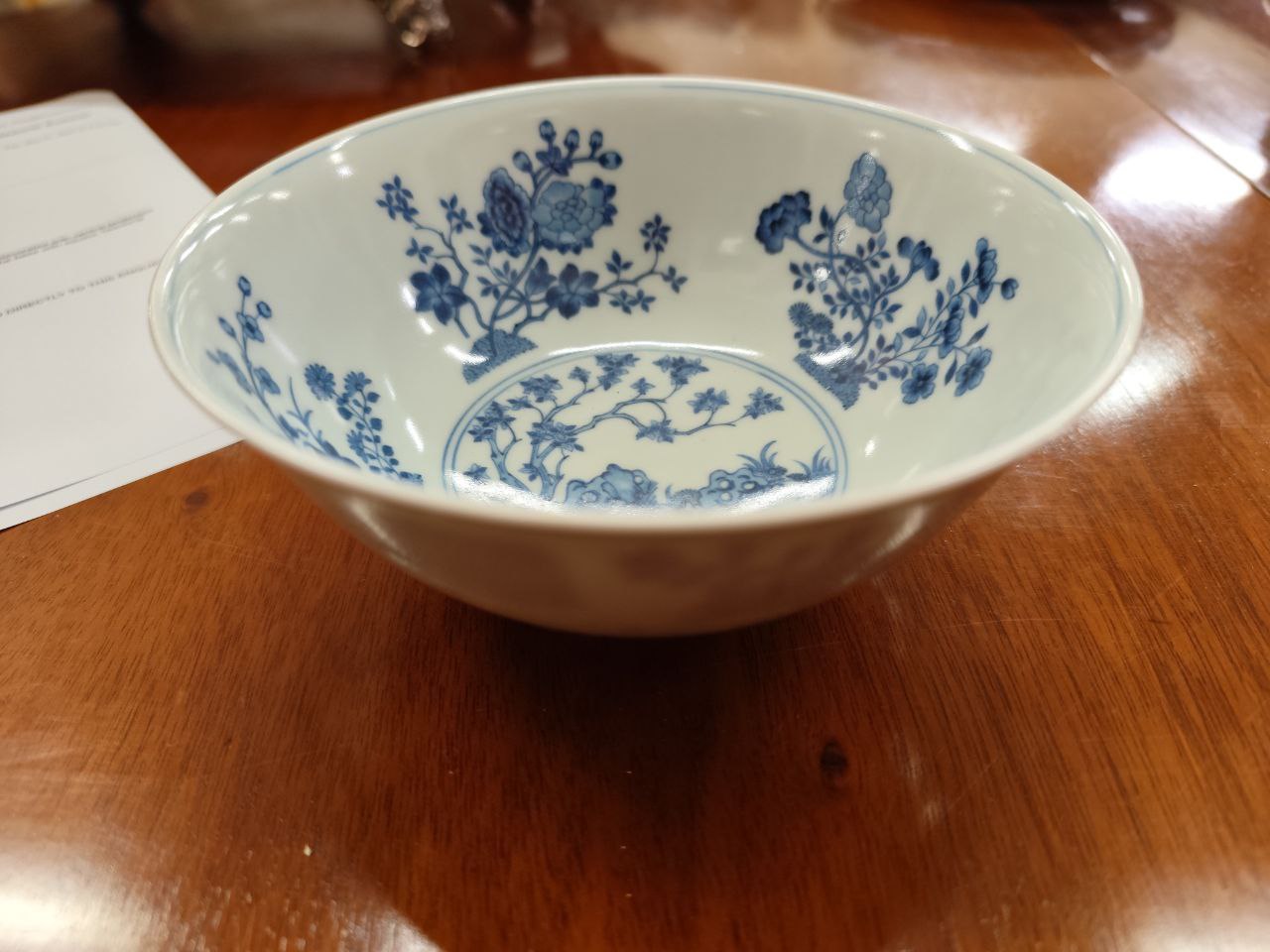An attractive early Chinese blue and white 'Flower' Bowl, the interior decorated with central - Image 8 of 9