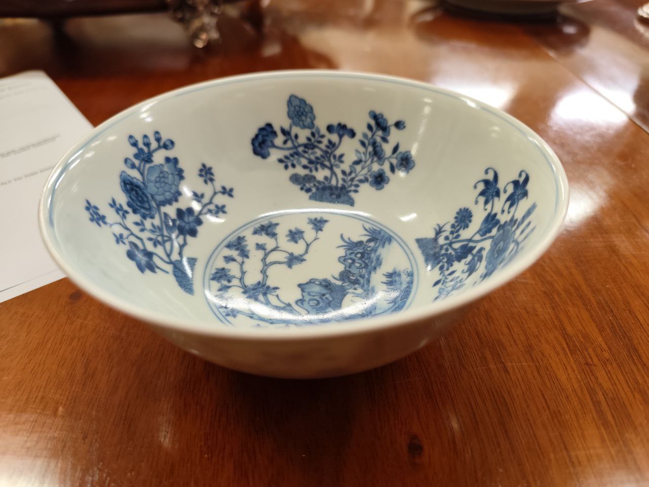 An attractive early Chinese blue and white 'Flower' Bowl, the interior decorated with central - Image 9 of 9