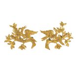 A pair of 19th Century attractive Irish Georgian style carved giltwood Wall Appliques, depicting