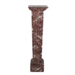 An attractive marble pedestal Plinth, with square top on a reeded tapering pillar on a square plinth
