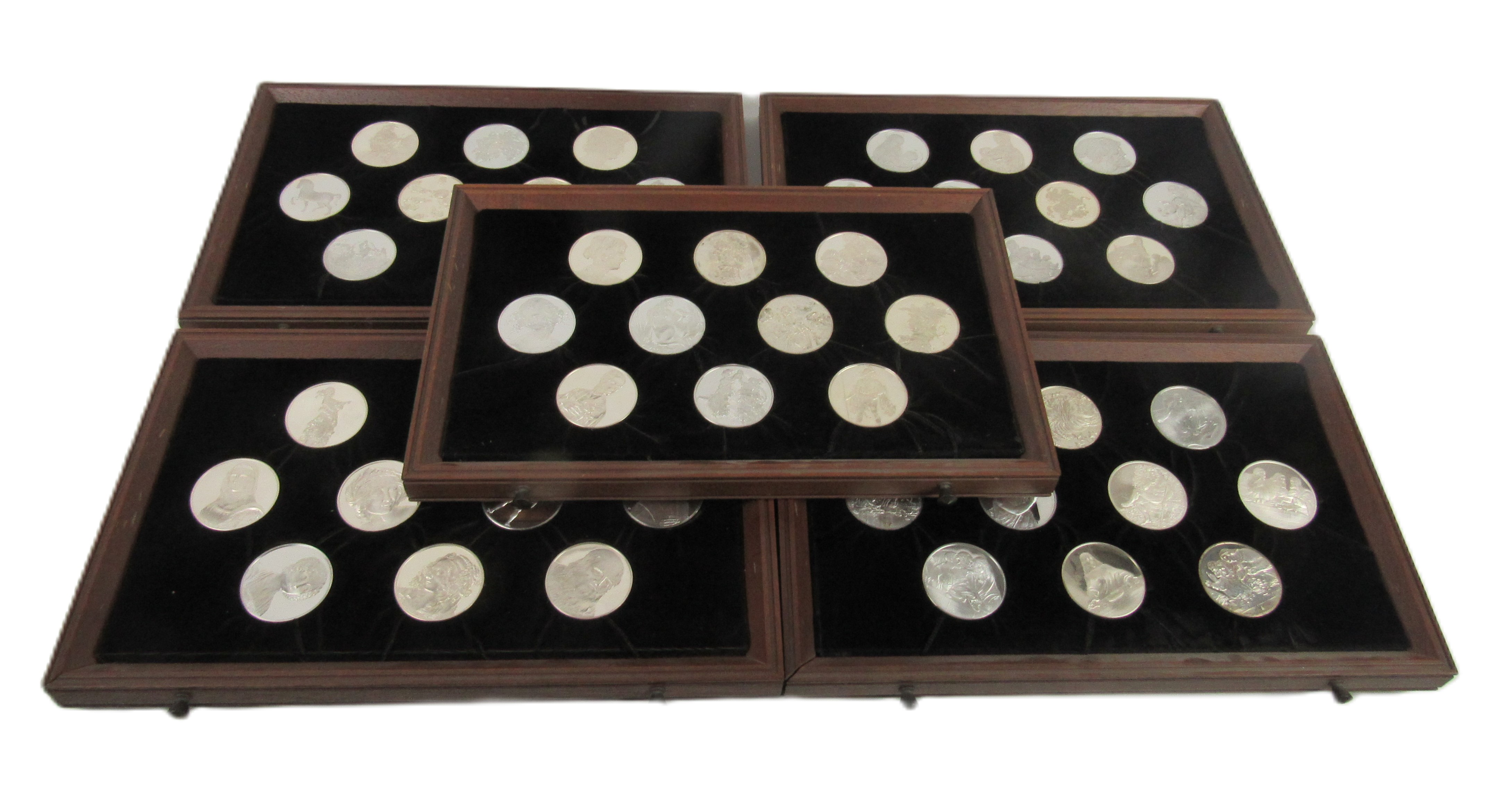 [Franklin Mint] [The Genius of Leonardo da Vinci] A collection of 50 Sterling silver Coins, in a - Image 2 of 10