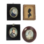 In the Manner of Adam Buck & Others Miniatures:  A group of four original watercolours of the
