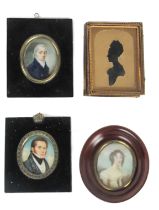 In the Manner of Adam Buck & Others Miniatures:  A group of four original watercolours of the