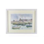 Tom Roche, Irish (b. 1940) "Coal Harbour, Dun Laoighaire Yacht Club," watercolour, approx. 29cms x