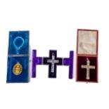 Co. Waterford: A cased Relic of the True Cross - a morocco and tooled gilt case inscribed [