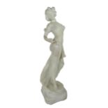 In the Manner of Adolfo Cipriani, Italian (1857-1941) "Art Nouveau Lady with Butterflies," marble