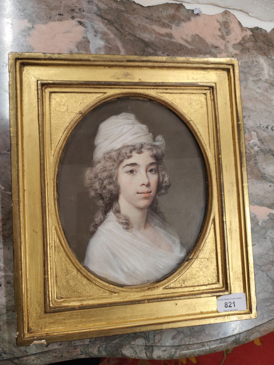 Frederick Prussia Plowman, Dublin (1759-1820) "Portrait of Margaret Logan Henderson," pastel, - Image 2 of 4