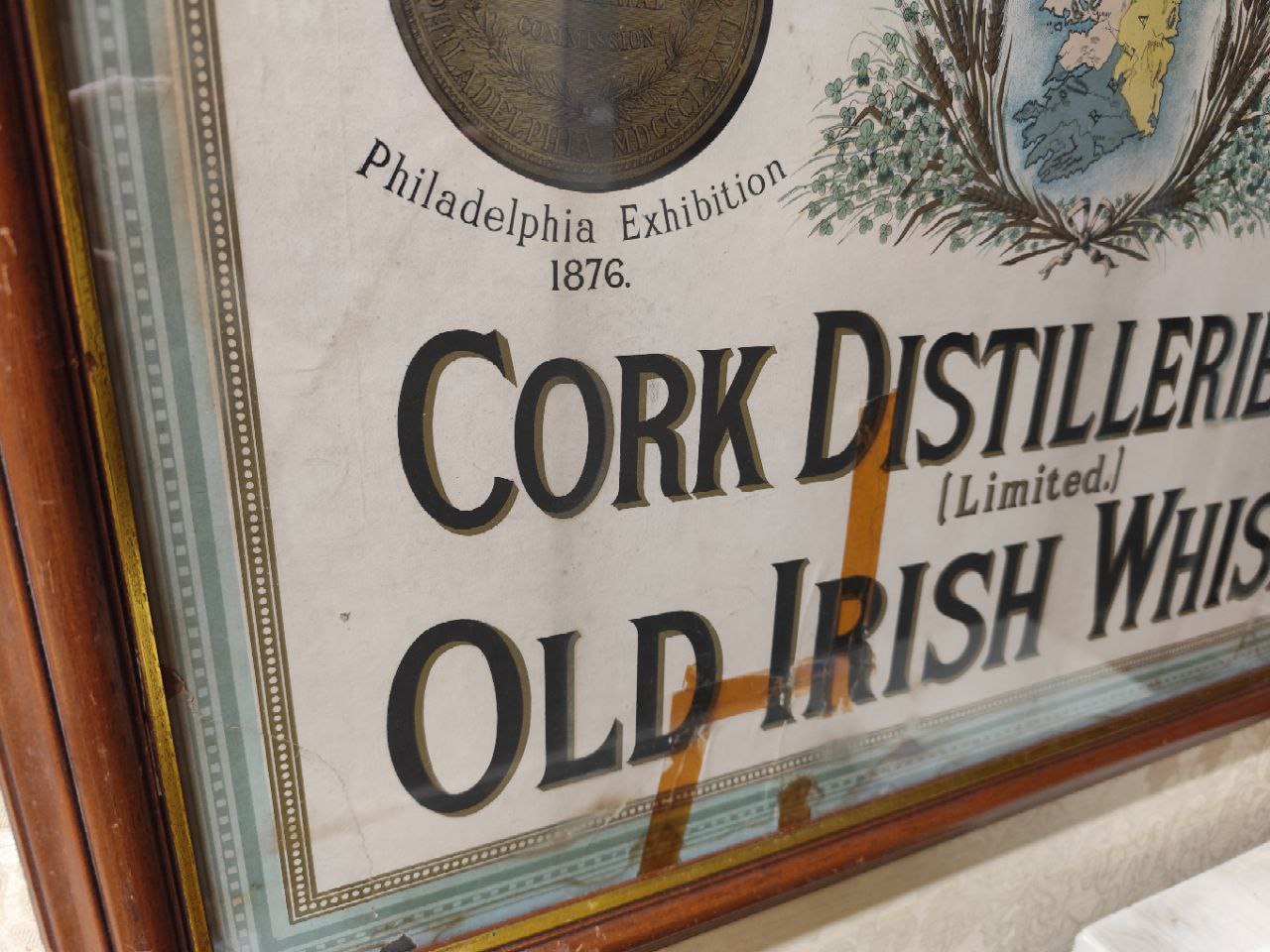 A rare Advertisement Poster,  for "Cork Distillers Co., (Limited) Old Irish Whiskey - Philadelphia - Image 2 of 5