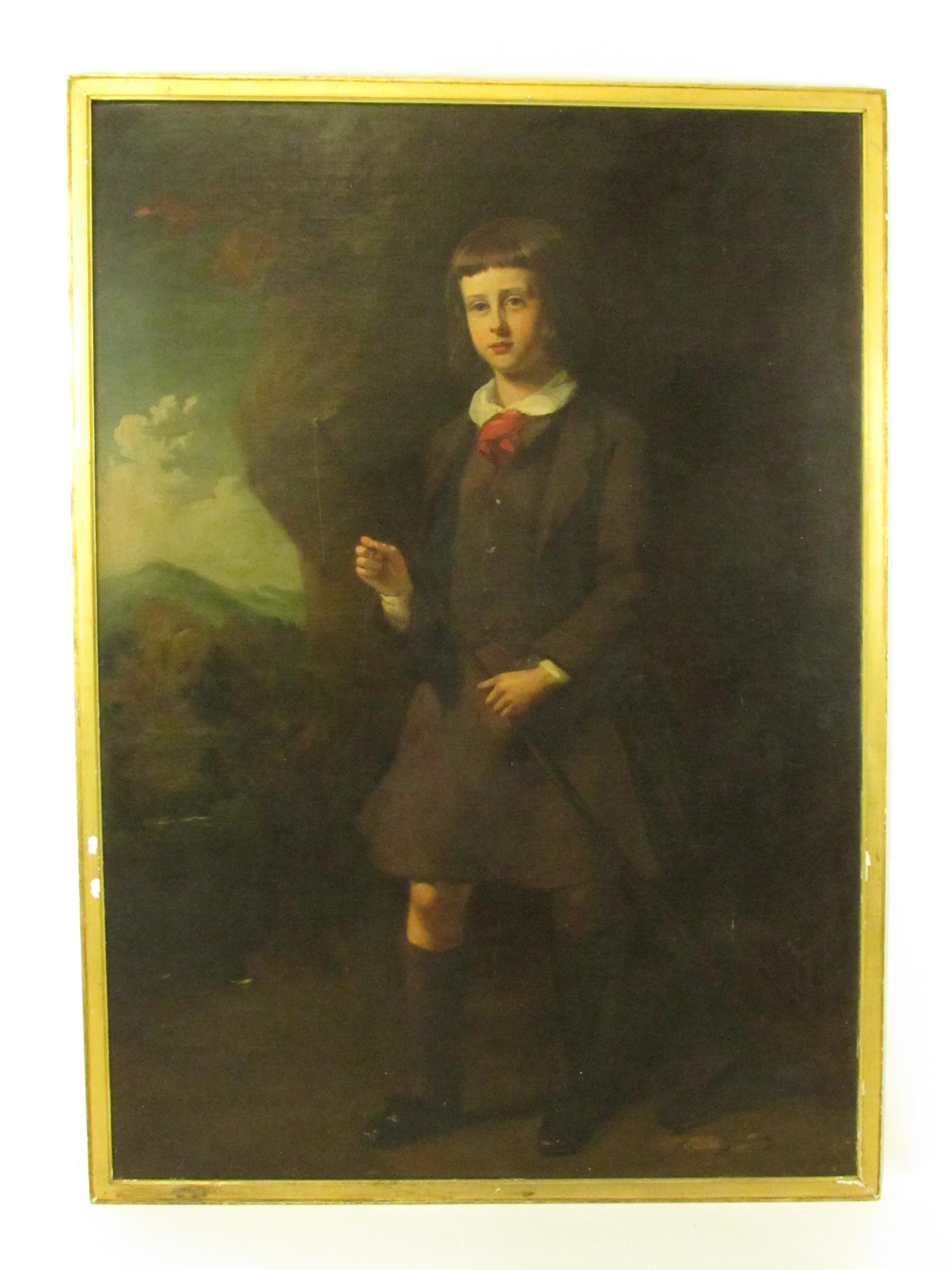 Sir Henry Raeburn (1756-1823) (Follower of)  "Portrait of a Boy in Kilt with Fishing Rod  c.