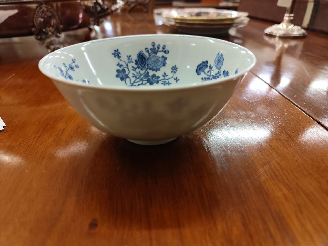 An attractive early Chinese blue and white 'Flower' Bowl, the interior decorated with central - Image 4 of 9