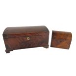A 19th Century domed top Stationery Box, with rosewood crossbanding with fitted interior and bracket