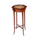 An elegant 19th Century mahogany hand painted octagonal lift top Curio Table, with painted