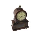 A very fine quality Regency period English Bracket Clock, the circular top with brass flame finial