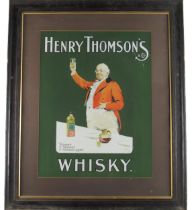 An original lithograph Advertisement, for "Henry Thomson's & Co. Whiskey," depicting a huntsman