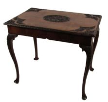 A fine quality 19th Century carved French Side Table, the top with carved oval panel with flowers,