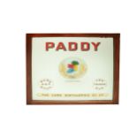 An important and large Advertisement or Branded Mirror, for "Paddy - Pure Pot Still Ten Years