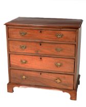 A Georgian mahogany Chest, of four long drawers, the plain moulded top over graduating drawers