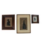 A fine large 19th Century, "Silhouette of a Lady by a Window," signed  and dated 1843, approx. 25.