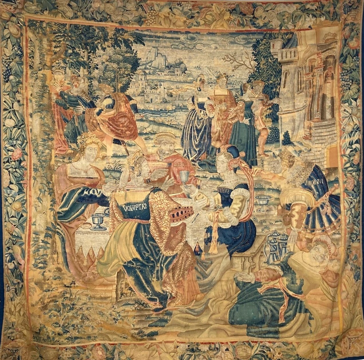 A rare mid-sixteenth Century Flemish allegorical Tapestry, depicting "The Choice of Hercules," 10.