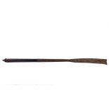 An early steel Pole Arm, the shaped steel blade, 48cms (19") with dark wood turned handle, 122cms (