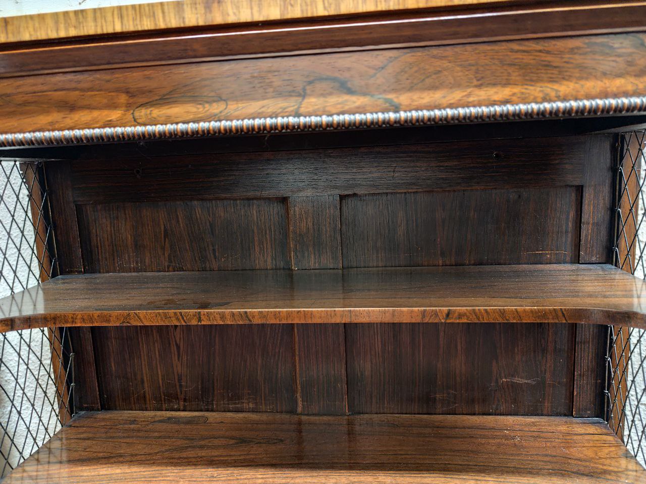 A fine quality William IV rosewood Open Bookcase, in the manner of Gillows, the plain top over a - Image 7 of 8