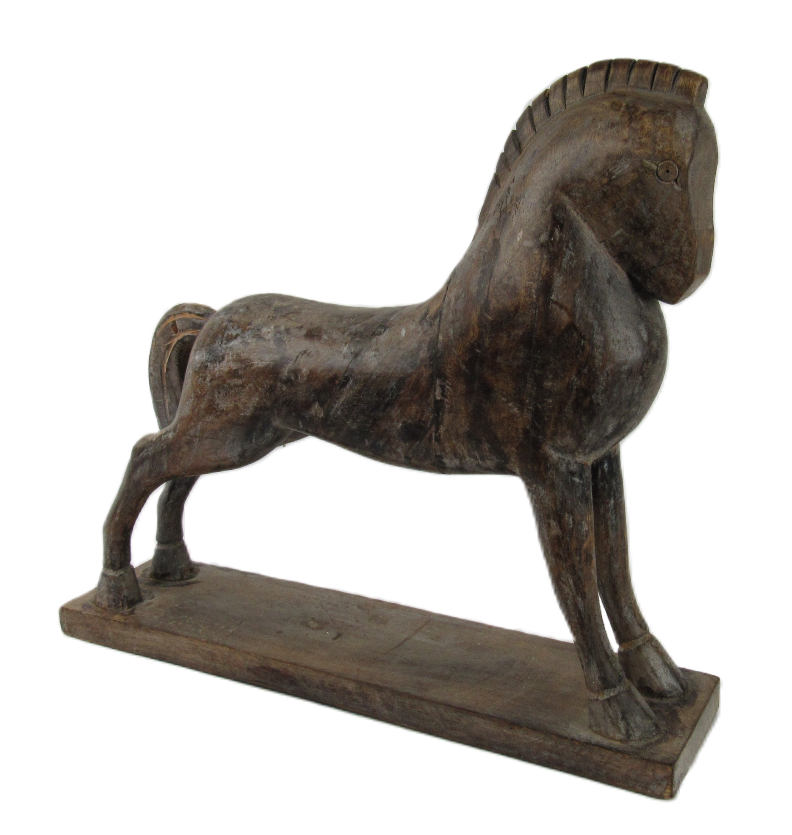 An unusual carved late 19th Century hardwood Model  of a Horse, after the antique. (1) Provenance: