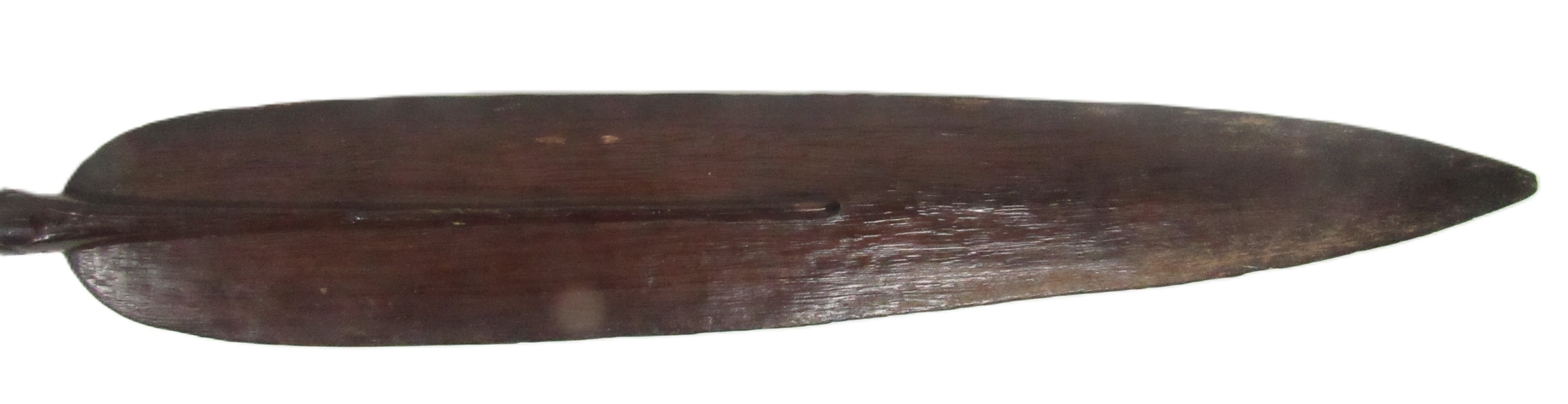 Ethnographic:  A 19th Century Polynesian Spear Paddle, the pointed splayed top with ribbed centre - Image 3 of 3